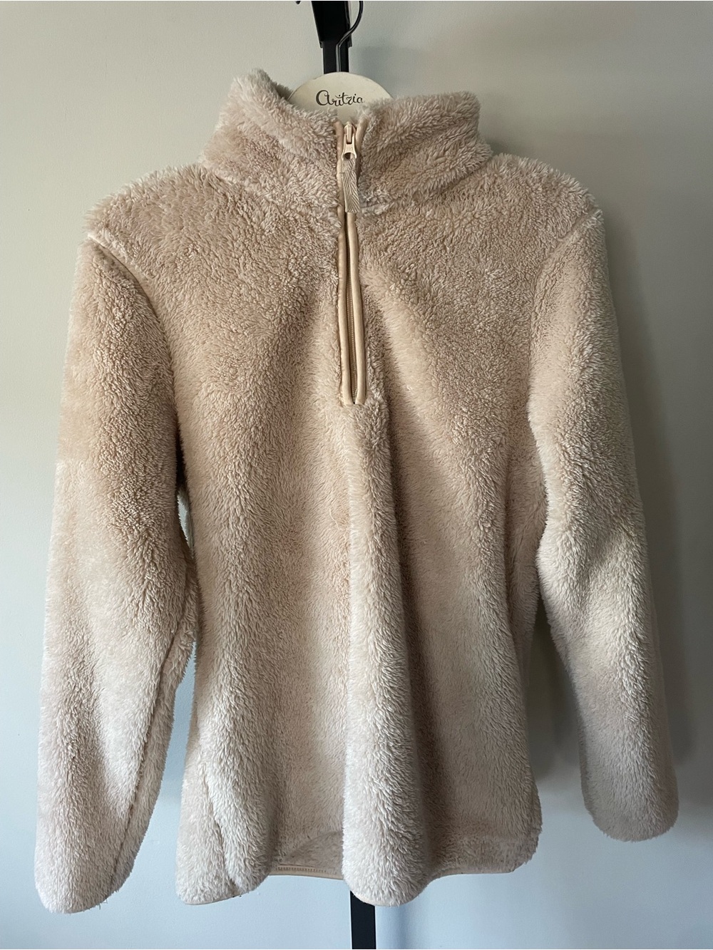 Mountain Warehouse Cream High Pile Sherpa Quarter Zip Teddy Fleece Pullover 8